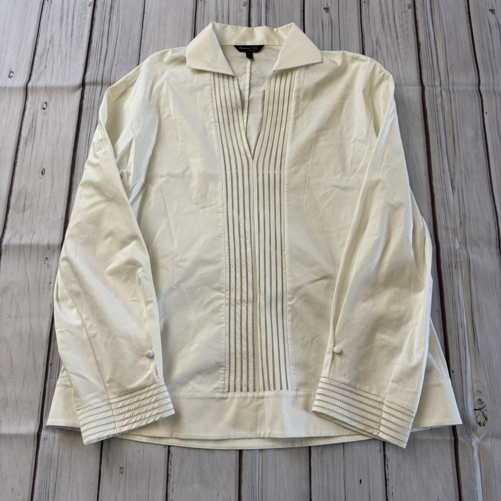 Massimo Dutti Women's White Blouse Top Shirt EU 36 Designer